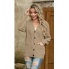 image:imageGRECERELLE Womens Cable Chunky Knit Cardigan Sweater with PocketsAkhaki