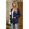 image:imageGRECERELLE Womens Cable Chunky Knit Cardigan Sweater with PocketsAnavy Blue