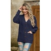 image:imageGRECERELLE Womens Cable Chunky Knit Cardigan Sweater with PocketsAnavy Blue