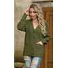 image:imageGRECERELLE Womens Cable Chunky Knit Cardigan Sweater with PocketsArmy Green
