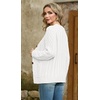 image:imageGRECERELLE Womens Cable Chunky Knit Cardigan Sweater with PocketsAwhite