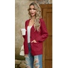image:imageGRECERELLE Womens Cable Chunky Knit Cardigan Sweater with PocketsBrick Red