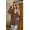 image:imageGRECERELLE Womens Cable Chunky Knit Cardigan Sweater with PocketsBritish Tan