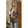 image:imageGRECERELLE Womens Cable Chunky Knit Cardigan Sweater with PocketsBritish Tan