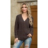 image:imageGRECERELLE Womens Cable Chunky Knit Cardigan Sweater with PocketsBrown