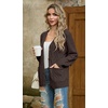 image:imageGRECERELLE Womens Cable Chunky Knit Cardigan Sweater with PocketsBrown