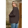 image:imageGRECERELLE Womens Cable Chunky Knit Cardigan Sweater with PocketsBrown