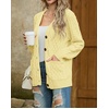 image:imageGRECERELLE Womens Cable Chunky Knit Cardigan Sweater with PocketsButter Yellow