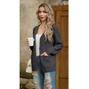 image:imageGRECERELLE Womens Cable Chunky Knit Cardigan Sweater with PocketsDark Gray