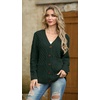 image:imageGRECERELLE Womens Cable Chunky Knit Cardigan Sweater with PocketsDark Green