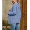 image:imageGRECERELLE Womens Cable Chunky Knit Cardigan Sweater with PocketsHaze Blue