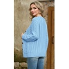 image:imageGRECERELLE Womens Cable Chunky Knit Cardigan Sweater with PocketsLight Blue