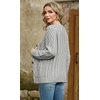 image:imageGRECERELLE Womens Cable Chunky Knit Cardigan Sweater with PocketsLight Grey