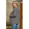 image:imageGRECERELLE Womens Cable Chunky Knit Cardigan Sweater with PocketsPencil Gray