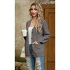 image:imageGRECERELLE Womens Cable Chunky Knit Cardigan Sweater with PocketsPencil Gray