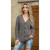 image:imageGRECERELLE Womens Cable Chunky Knit Cardigan Sweater with PocketsPencil Gray