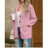 image:imageGRECERELLE Womens Cable Chunky Knit Cardigan Sweater with PocketsPink