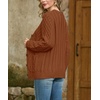 image:imageGRECERELLE Womens Cable Chunky Knit Cardigan Sweater with PocketsPumpkin