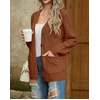 image:imageGRECERELLE Womens Cable Chunky Knit Cardigan Sweater with PocketsPumpkin