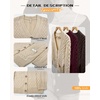 image:imageGRECERELLE Womens Cable Chunky Knit Cardigan Sweater with PocketsPumpkin
