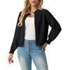 image:imageGRECERELLE Womens Cardigan Sweater Open Front Long Sleeve Crew Neck Button Down Knit Casual Jacket S2XL