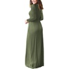 image:imageGRECERELLE Womens Casual Long Sleeve Maxi Dresses with Pockets Crew Neck Soft Stretchy Flowy Fall Dress for Work ChurchArmy Green