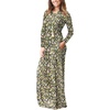 image:imageGRECERELLE Womens Casual Long Sleeve Maxi Dresses with Pockets Crew Neck Soft Stretchy Flowy Fall Dress for Work ChurchBlack Yellow