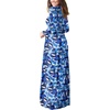 image:imageGRECERELLE Womens Casual Long Sleeve Maxi Dresses with Pockets Crew Neck Soft Stretchy Flowy Fall Dress for Work ChurchBlue Ink White