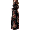 image:imageGRECERELLE Womens Casual Long Sleeve Maxi Dresses with Pockets Crew Neck Soft Stretchy Flowy Fall Dress for Work ChurchFlowers Brown Black