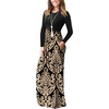 image:imageGRECERELLE Womens Casual Long Sleeve Maxi Dresses with Pockets Crew Neck Soft Stretchy Flowy Fall Dress for Work ChurchFlowers Khaki