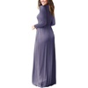 image:imageGRECERELLE Womens Casual Long Sleeve Maxi Dresses with Pockets Crew Neck Soft Stretchy Flowy Fall Dress for Work ChurchGray
