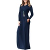 image:imageGRECERELLE Womens Casual Long Sleeve Maxi Dresses with Pockets Crew Neck Soft Stretchy Flowy Fall Dress for Work ChurchNavy Blue