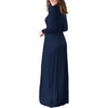 image:imageGRECERELLE Womens Casual Long Sleeve Maxi Dresses with Pockets Crew Neck Soft Stretchy Flowy Fall Dress for Work ChurchNavy Blue