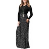 image:imageGRECERELLE Womens Casual Long Sleeve Maxi Dresses with Pockets Crew Neck Soft Stretchy Flowy Fall Dress for Work ChurchPj Ld Black