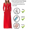 image:imageGRECERELLE Womens Casual Long Sleeve Maxi Dresses with Pockets Crew Neck Soft Stretchy Flowy Fall Dress for Work ChurchRed