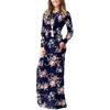 image:imageGRECERELLE Womens Casual Long Sleeve Maxi Dresses with Pockets Crew Neck Soft Stretchy Flowy Fall Dress for Work ChurchRose Navy
