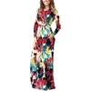 image:imageGRECERELLE Womens Casual Long Sleeve Maxi Dresses with Pockets Crew Neck Soft Stretchy Flowy Fall Dress for Work ChurchWhite Ink Red