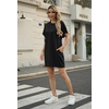 image:imageGRECERELLE Womens Casual TShirt Dress with Pockets Short Sleeve Shift Dresses WrinkleResistant Above Knee LengthAblack