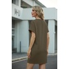 image:imageGRECERELLE Womens Casual TShirt Dress with Pockets Short Sleeve Shift Dresses WrinkleResistant Above Knee LengthArmy Green