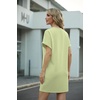 image:imageGRECERELLE Womens Casual TShirt Dress with Pockets Short Sleeve Shift Dresses WrinkleResistant Above Knee LengthAvocado Green
