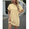image:imageGRECERELLE Womens Casual TShirt Dress with Pockets Short Sleeve Shift Dresses WrinkleResistant Above Knee LengthButter Yellow