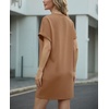 image:imageGRECERELLE Womens Casual TShirt Dress with Pockets Short Sleeve Shift Dresses WrinkleResistant Above Knee LengthCamel