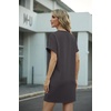image:imageGRECERELLE Womens Casual TShirt Dress with Pockets Short Sleeve Shift Dresses WrinkleResistant Above Knee LengthDark Gray