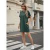 image:imageGRECERELLE Womens Casual TShirt Dress with Pockets Short Sleeve Shift Dresses WrinkleResistant Above Knee LengthDark Green