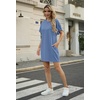 image:imageGRECERELLE Womens Casual TShirt Dress with Pockets Short Sleeve Shift Dresses WrinkleResistant Above Knee LengthDenim Blue