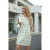 image:imageGRECERELLE Womens Casual TShirt Dress with Pockets Short Sleeve Shift Dresses WrinkleResistant Above Knee LengthGreen Arrowhead