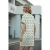 image:imageGRECERELLE Womens Casual TShirt Dress with Pockets Short Sleeve Shift Dresses WrinkleResistant Above Knee LengthGreen Arrowhead
