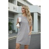 image:imageGRECERELLE Womens Casual TShirt Dress with Pockets Short Sleeve Shift Dresses WrinkleResistant Above Knee LengthHeather Grey