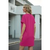 image:imageGRECERELLE Womens Casual TShirt Dress with Pockets Short Sleeve Shift Dresses WrinkleResistant Above Knee LengthHot Pink