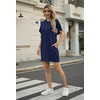 image:imageGRECERELLE Womens Casual TShirt Dress with Pockets Short Sleeve Shift Dresses WrinkleResistant Above Knee LengthNavy Blue